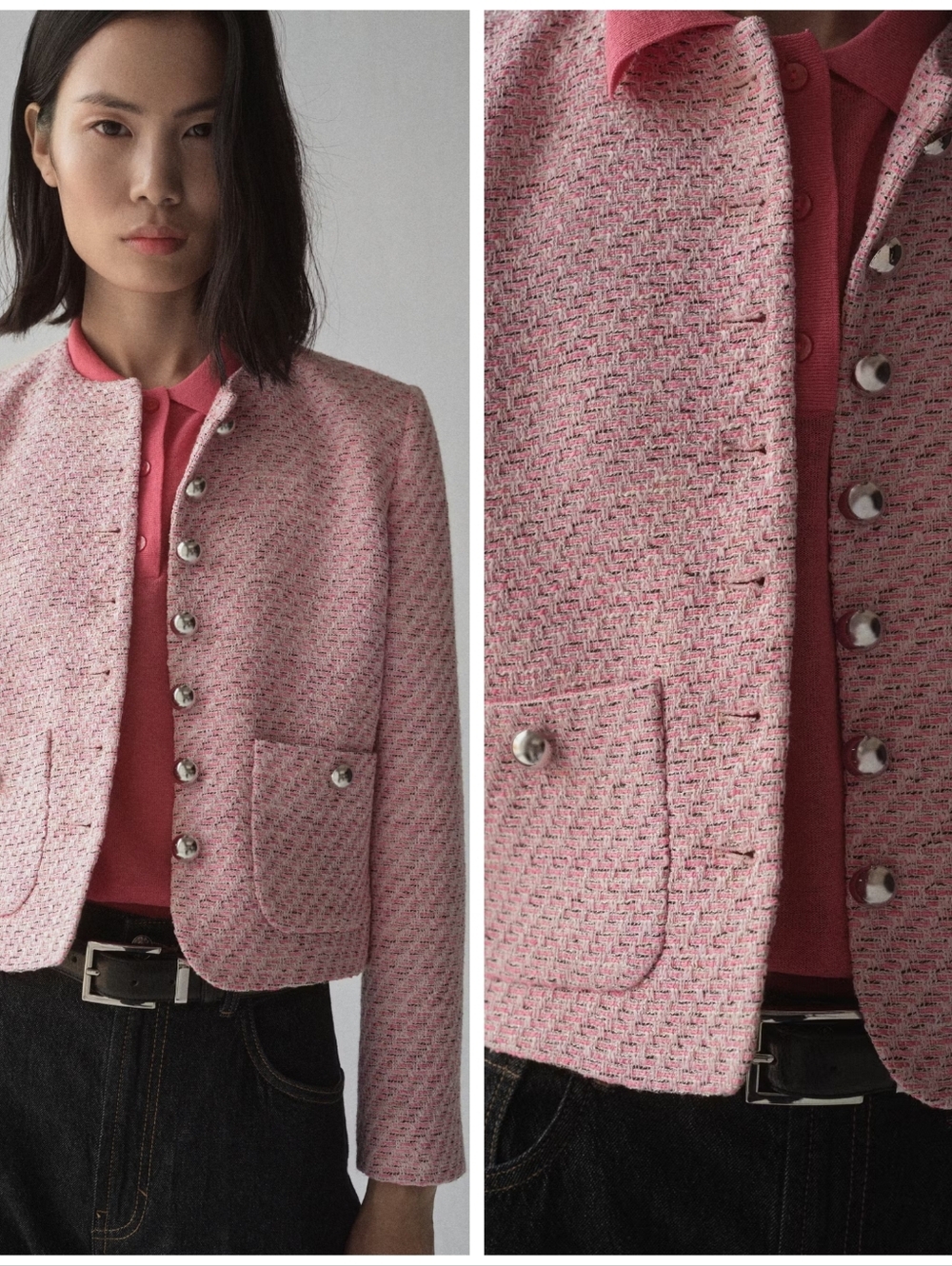 MANGO Tweed Blazer